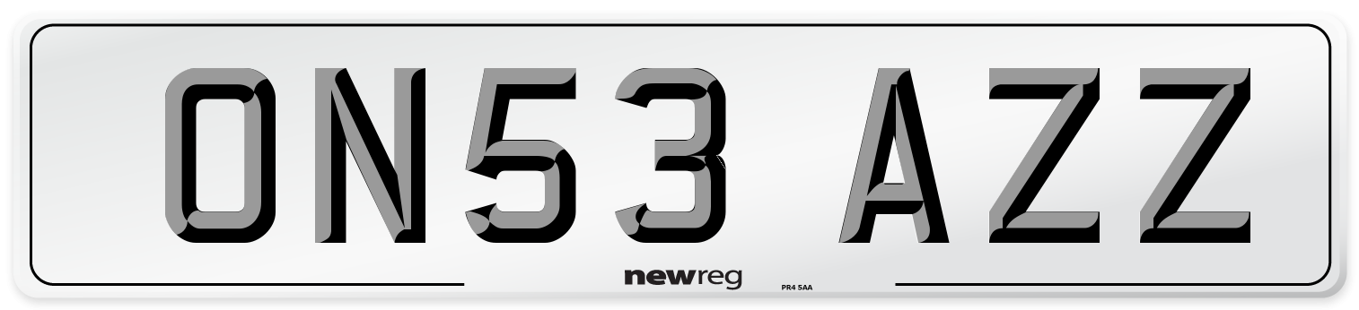 ON53 AZZ Number Plate from New Reg